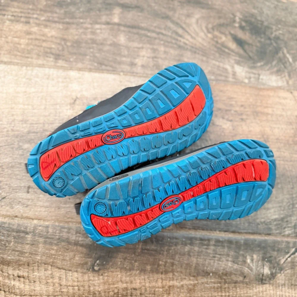 Chaco Kids Odyssey Strappy Mesh Sandals, Teal Gray, 5
